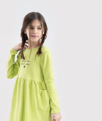 سارافون تابستانی پنبه ای سبز