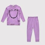 ست راحتی پنبه ای دو رو بنفش روشن