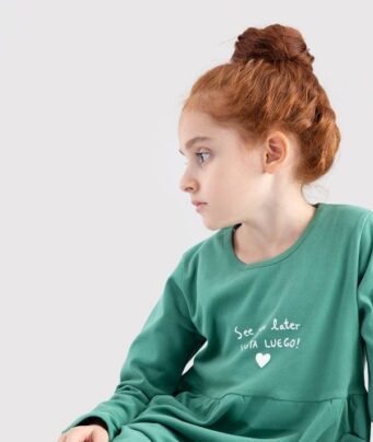 سارافون تابستانی پنبه ای سبز کبریتی