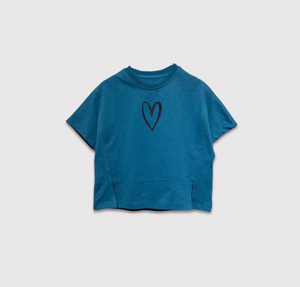 کراپ دخترانه بچه گانه آبی کدر