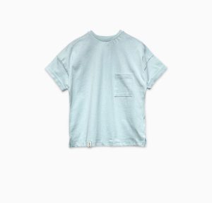 تیشرت یقه گرد جیب دار آبی آُسمانی