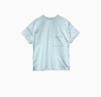 تیشرت یقه گرد جیب دار آبی آُسمانی
