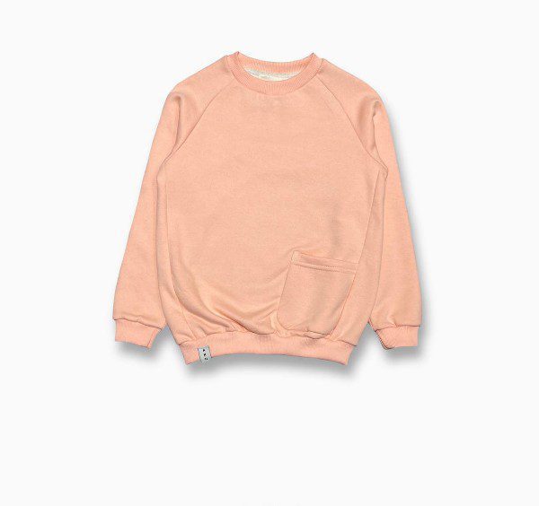 بلوز دورس سه نخ دخترانه طرح ساده کد 01 گلبهی