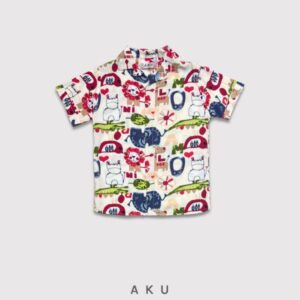 پیراهن هاوایی طرح حیوانات کاغذی