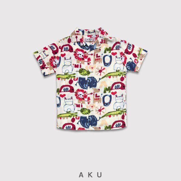 پیراهن هاوایی طرح حیوانات کاغذی