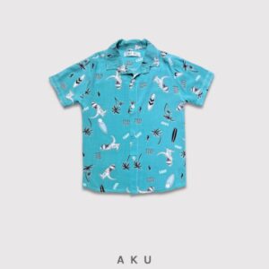 پیراهن هاوایی طرح دایناسور و ساحل