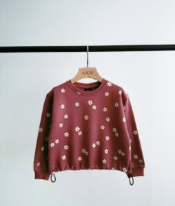 کراپ دورس آستین دار بهار شرابی