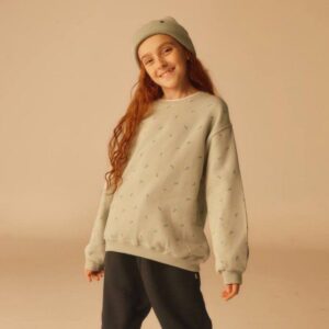 بلوز دورس تو کرک گلدار دخترانه سبز