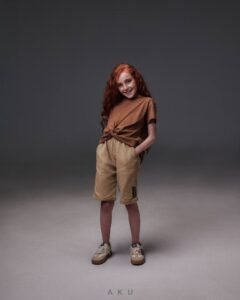 شلوارک لینن کتان برند AKU کرمی رنگ