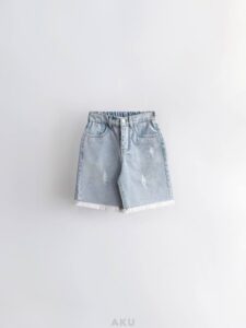 شلوارک لبه ریش دار جین AKU آبی