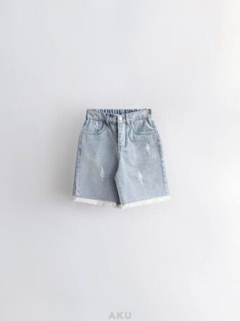 شلوارک لبه ریش دار جین AKU آبی