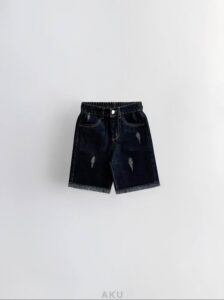 شلوارک لبه ریش دار جین AKU سرمه ای