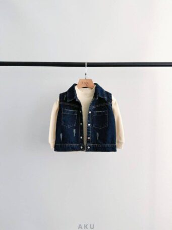 وست جین دو جیب AKU سرمه ای