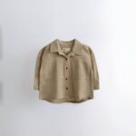 شومیز پنبه ای دکمه دار قهوه ای