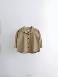 شومیز پنبه ای دکمه دار قهوه ای