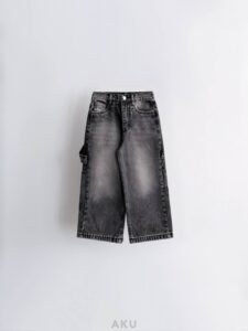 گالری اول شلوار جین بگ بند دار سرمه ای