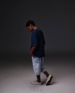 شلوارک هفت جیب جین آبی