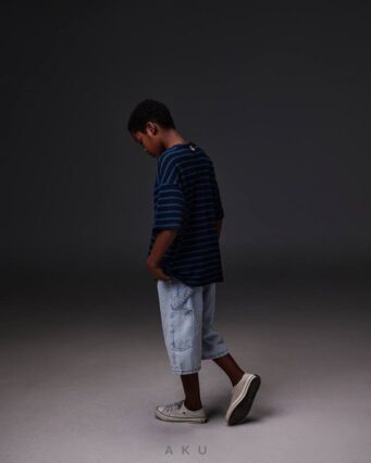 شلوارک هفت جیب جین آبی