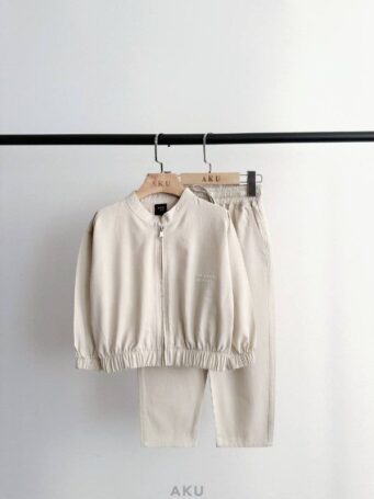 ست بامبر و شلوار کتان سفید رنگ