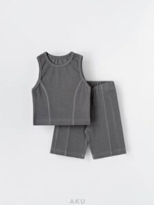 ست راحتی کبریتی دخترانه خاکستری