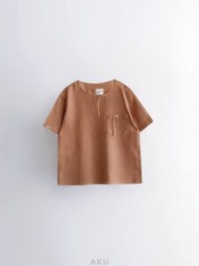 تیشرت کنفی بند دار قهوه ای