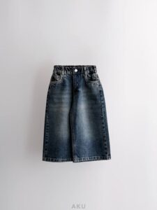 شلوار وایلد لگ جین سرمه ای