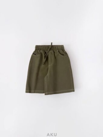 شلوارک کتان دخترانه سبز لجنی