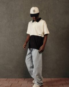 گالری شلوار جین نیم بگ آبی روشن