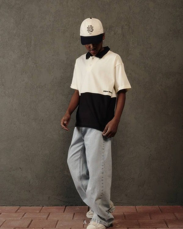 گالری شلوار جین نیم بگ آبی روشن