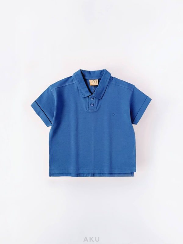 تیشرت یقه دار لاکرا آبی
