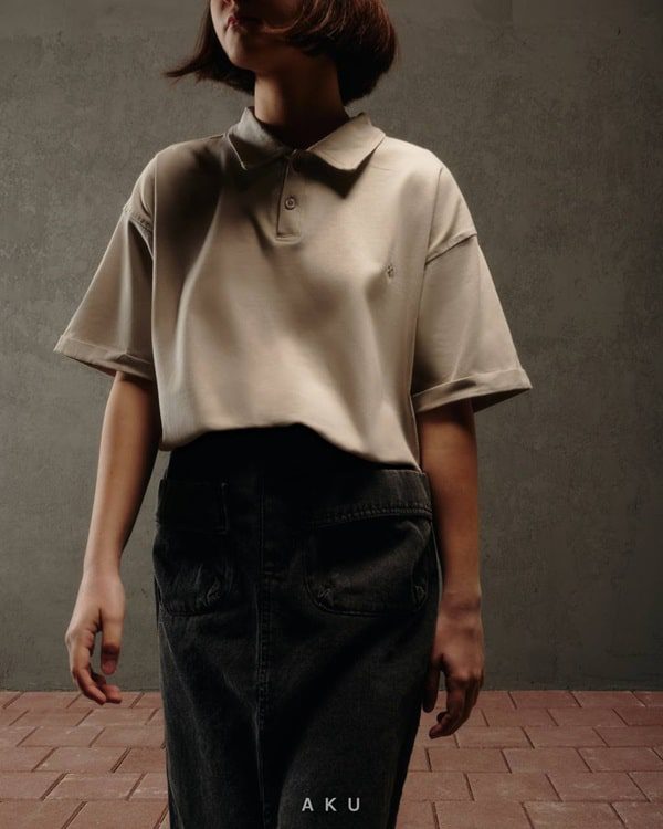 تیشرت یقه دار لاکرا