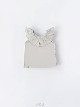 تاپ یقه چین دار خاکستری