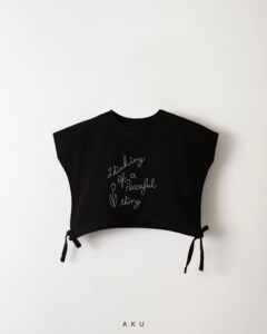 کراپ مشکی بند دار