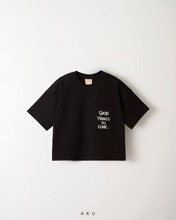 تیشرت تک جیب گلدوزی مشکی