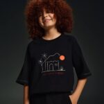 تیشرت طرح island mood پسرانه مشکی