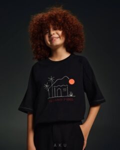 تیشرت طرح island mood پسرانه مشکی