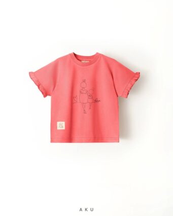 تیشرت دخترانه گلدوزی AKU قرمز