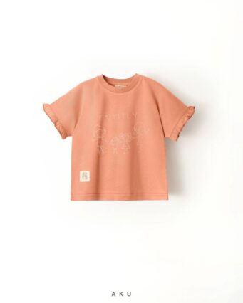 تیشرت دخترانه گلدوزی AKU نارنجی