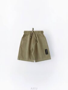 شلوارک کتان پسرانه سبز ارتشی AKU