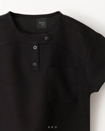 کیفیت پیراهن لینن کنفی مشکی AKU