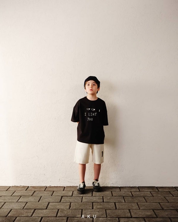 تصویر اول تیشرت طرح I LIKE YOU مشکی AKU