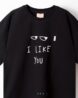تصویر دوم تیشرت طرح I LIKE YOU مشکی AKU
