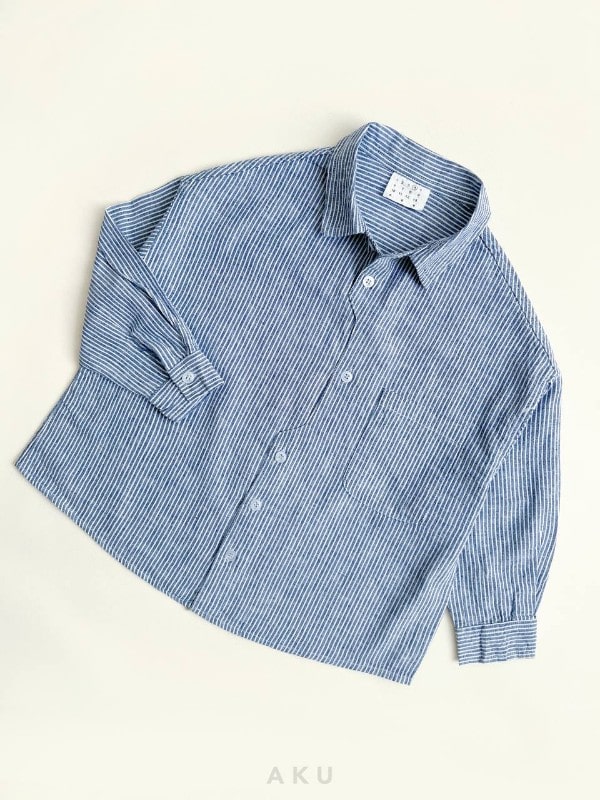 پیراهن (شومیز) راه راه آبی AKU