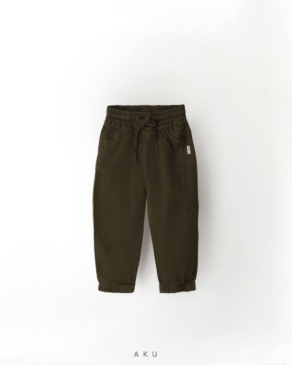 شلوار کتان پایین کش دار AKU، دخترانه پسرانه سبز ارتشی