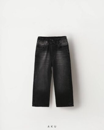 شلوار جین نیم بگ AKU چند رنگ دخترانه پسرانه، زغالی