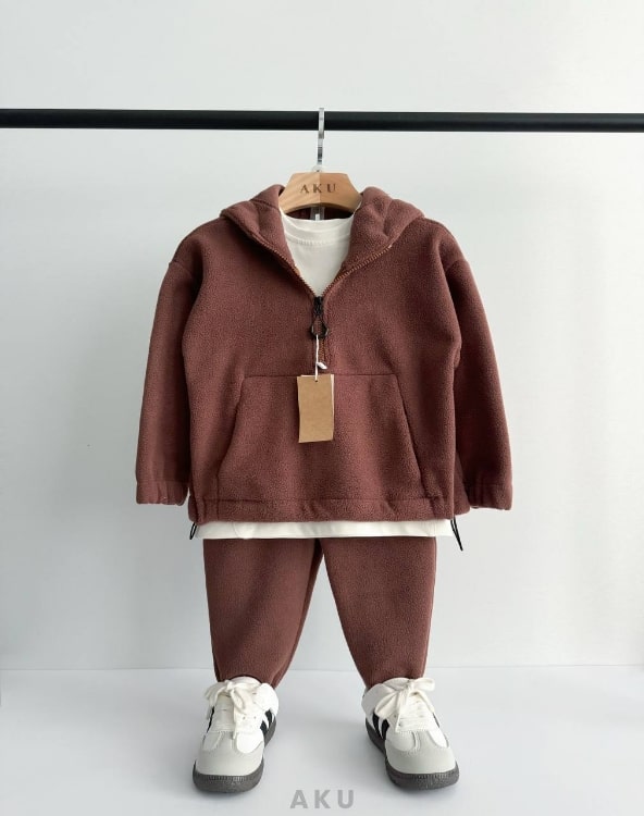 ست هودی و شلوار پلار AKU، دخترانه پسرانه، شرابی