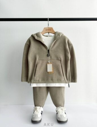 ست هودی و شلوار پلار AKU، دخترانه پسرانه، زیتونی روشن