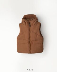 ژیله پافر AKU پارچه شمعی کرکره ای دخترانه پسرانه چند رنگ، قهوه ای