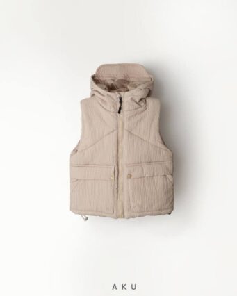 ژیله پافر AKU پارچه شمعی کرکره ای دخترانه پسرانه چند رنگ، عاجی