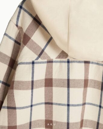 گالری اول پیراهن چهارخونه پشمی AKU، کرمی